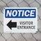 Signmission Visitor Entrance Left Arrow OSHA Notice Sign, Plastic, 14in W x 10in L, 2PK OS-2PACK-NS-P-1014-L-18879 - alternate 6